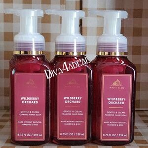 3X Bath & Body Works WILD ERRY ORCHARD 8.75 FL OZ Foam Hand Bundle